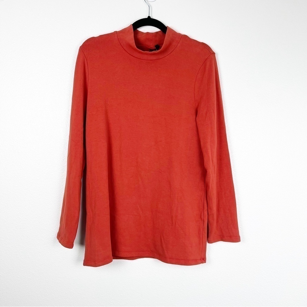 FOCUS Casual Life Mock Neck Long Sleeve Tee Sz L‎